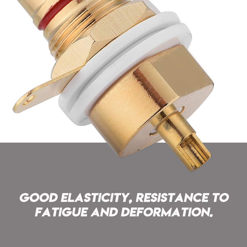 Zerone 2 Pcs Terminal Gold Plated Copper Panel Mount Female Jack Terminal Socket Audio Connector - Image 4